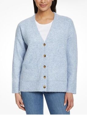 NEW 🤍 Ella Moss Light Blue V-Neck Button Cardigan